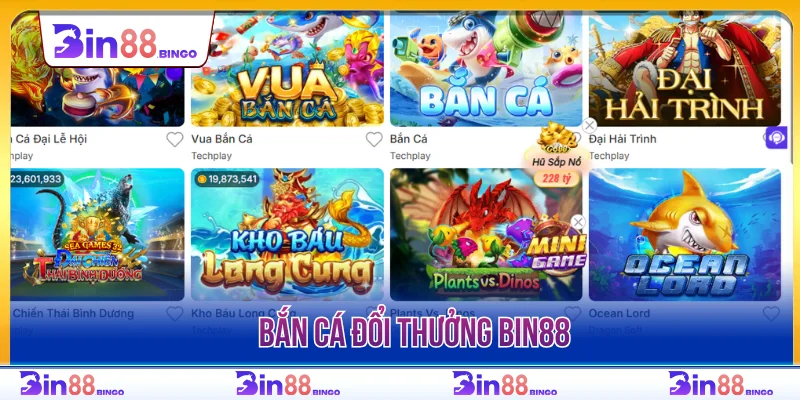 Bắn cá đổi thưởng BIN88 thiết kế đồ họa sống động 