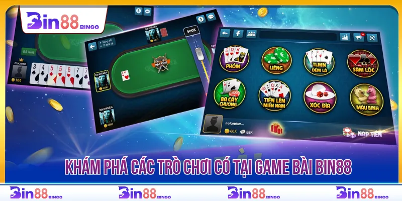 Giới thiệu game bài Bin88 với nhiều thể loại quen thuộc