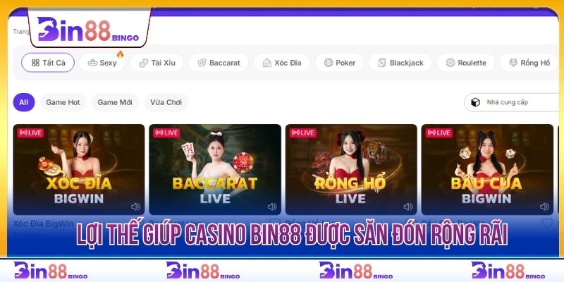 Lợi thế giúp casino BIN88 được săn đón rộng rãi