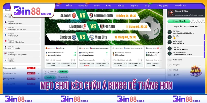 Mẹo chơi kèo châu Á Bin88 dễ thắng hơn 